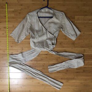 Pavietra Natural Organic Linen Wrap Top